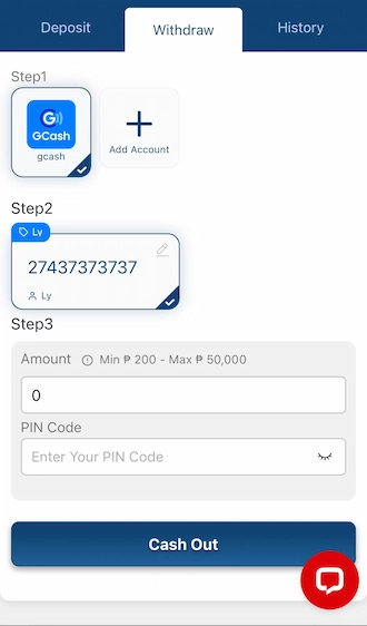 Step 6: enter the withdrawal amount and PIN code.