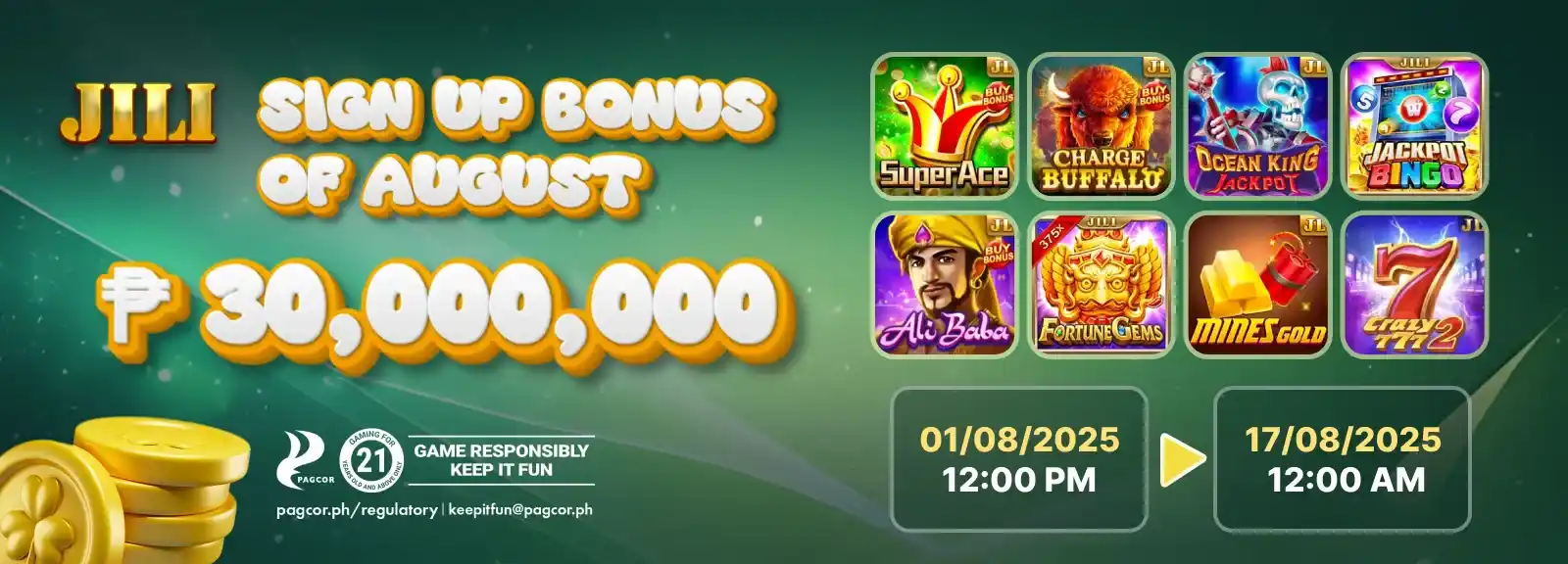 SIGN UP BONUS OF AUGUST 30,000,000P